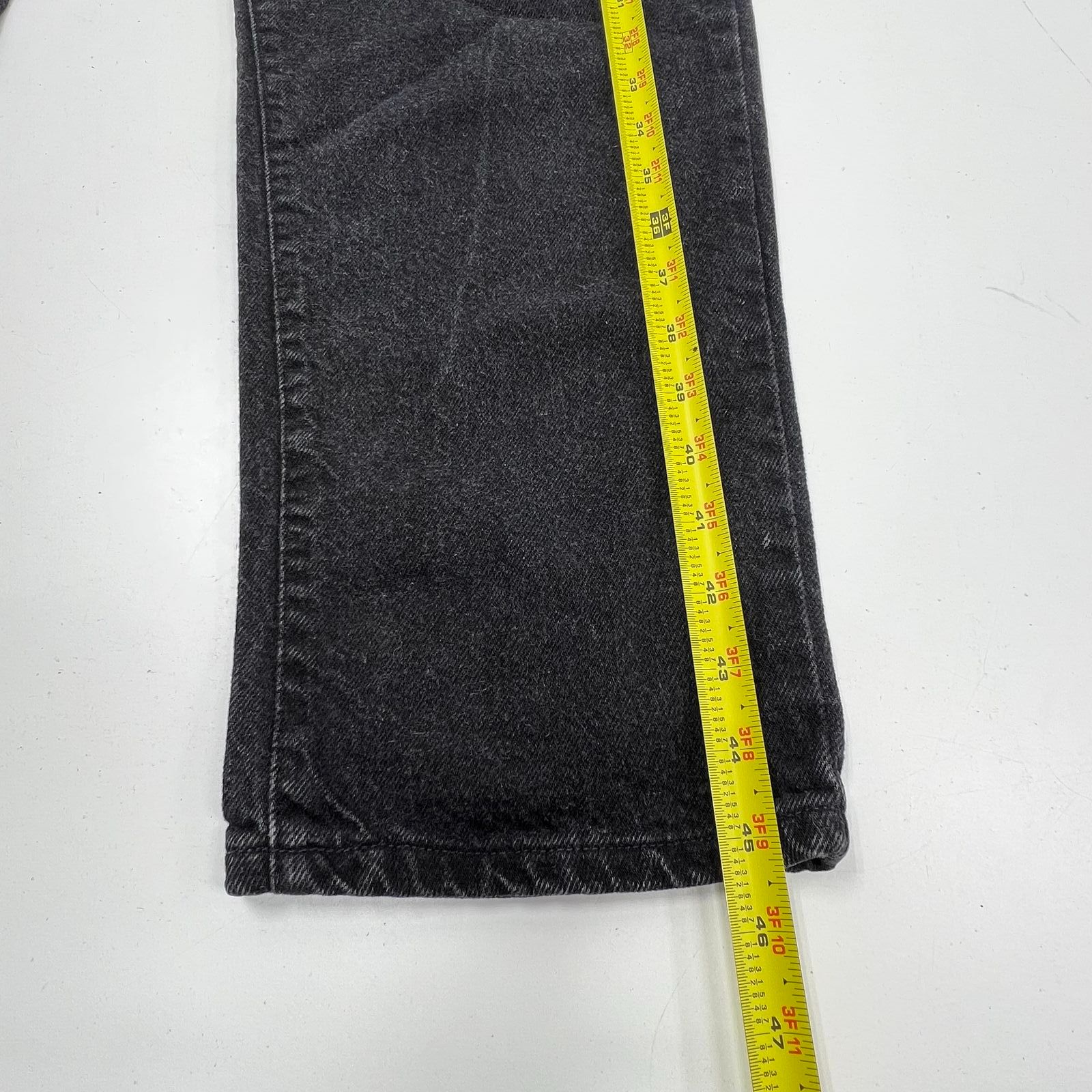 Vintage 90s Structure Faded Black Denim Jeans Mens 36x34 Made in USA Relaxed