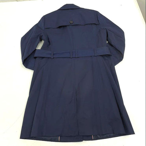 Tommy Hilfiger NWT Navy Blue Single Breasted Belted Trench Coat Jacket Women's
