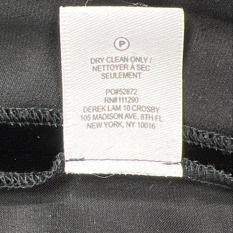 Derek Lam 10 Crosby Women's Black Velvet V-Neck Asymmetrical Dress Sz 4