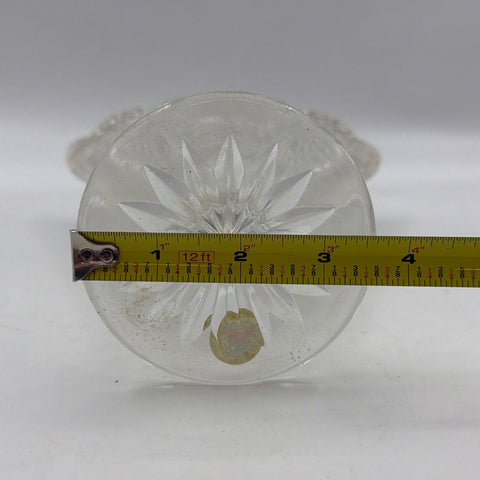 Hofbauer Byrdes Crystal Footed Fan Vase Bird West Germany Vintage 8 Inch