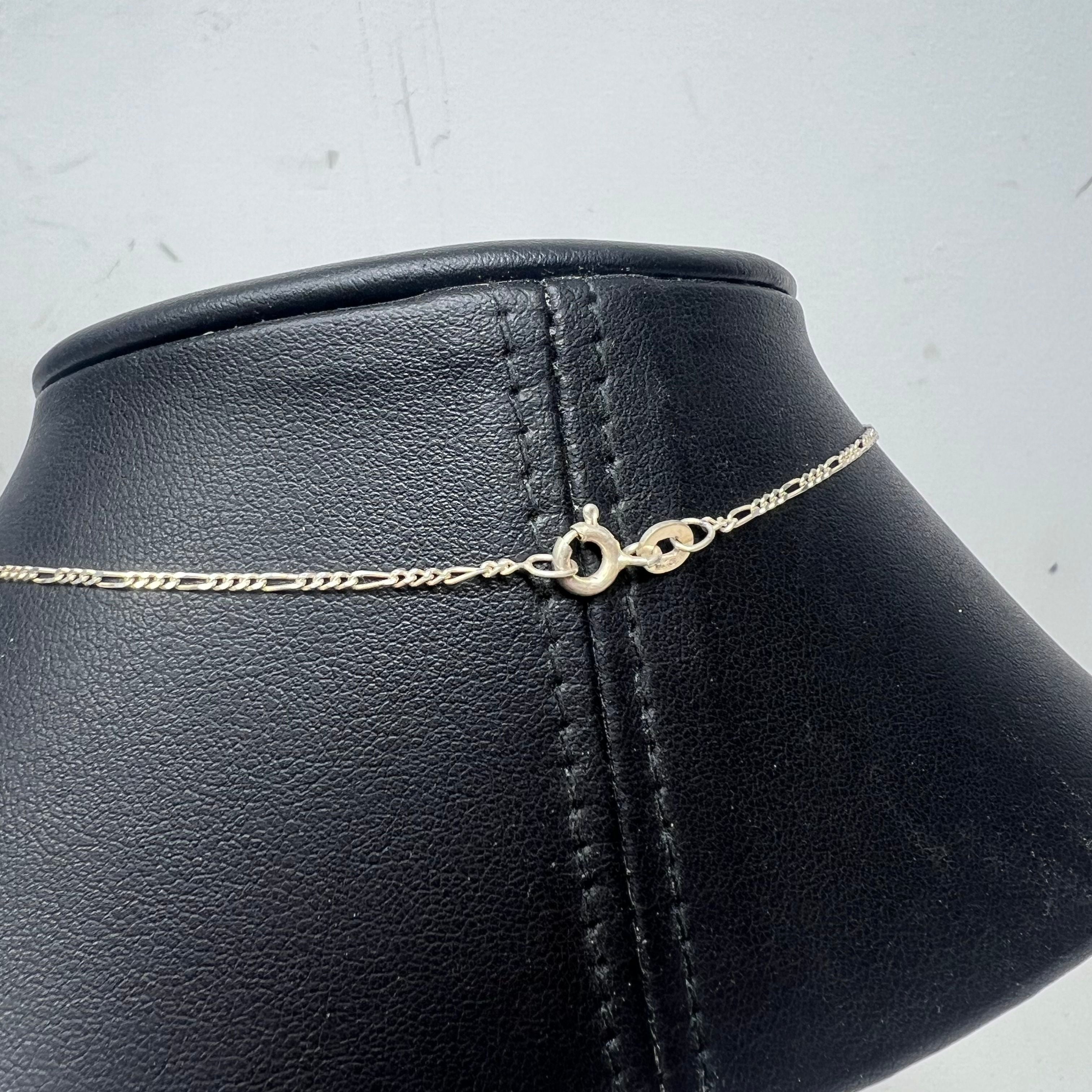 925 Sterling Silver Chain with Rhinestone Cross Sterling Pendant Necklace