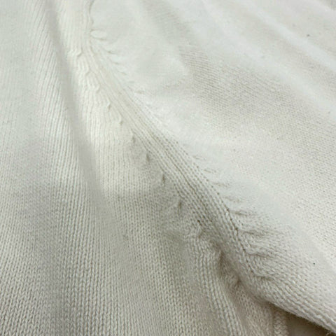 Oscar De La Renta Men's Cream V-Neck Cotton Textured Diamond Knit Sweater Sz XL