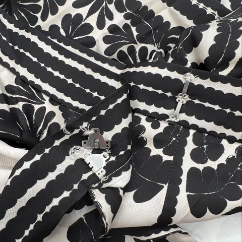 Antonio Melani Women's Black White Graphic Ornate Floral Wrap Skirt NWT Sz 14