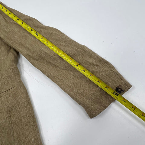 Zara Tan Textured Linen Blend Suit Blazer Jacket Men's L NWT