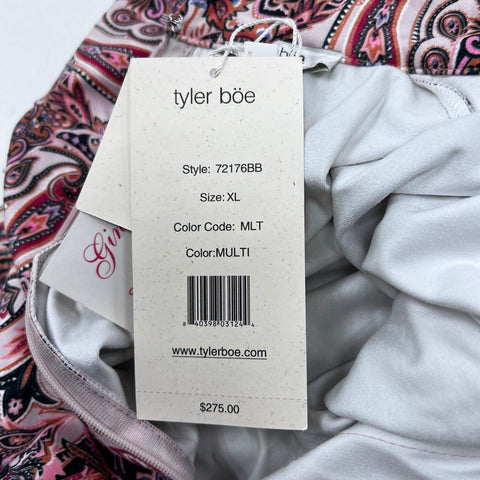 Tyler Boe Women's Paisley Mock Neck Balloon Sleeve Shift Dress Multi Sz XL NWT