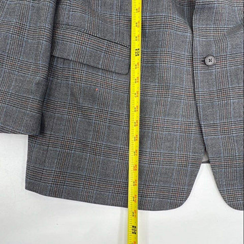Hart Schaffner Marx Men's Gray Plaid Sport Coat Blazer Two Button Sz 46R