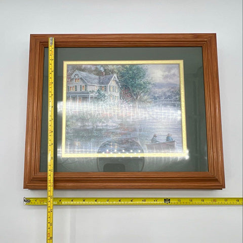 Set 3 Unsigned Cottage Landscape Prints 16x13 Kinkade Style Framed