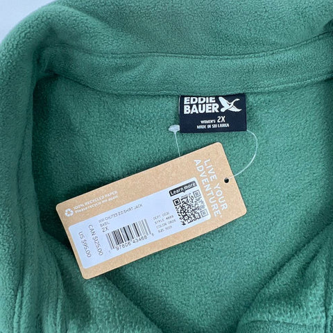 Eddie Bauer Fleece 2.0 Shirt Jack Women's Green Outdoor NWT Sz XL