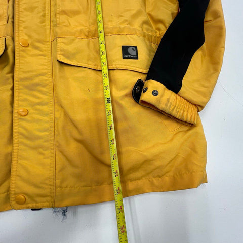 Vintage 90s Carhartt C48 Yellow Black Nylon Mesh Lined Jacket Coat Mens 2XL