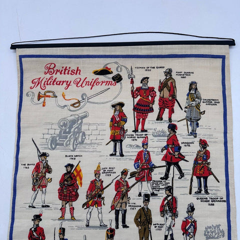 Ulster Vintage British Military Uniforms Irish Linen Wall Hanging Tapestry
