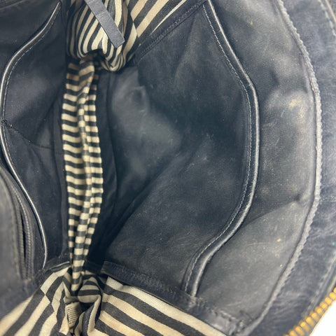 Kate Spade Black Nylon Leather Trim Dome Satchel Crossbody Bag Silver Hardware