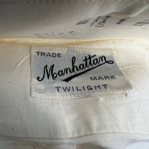 Vintage 50s Manhattan Twilight Pleated Tuxedo Dress Shirt NOS In Box Sz 15-34