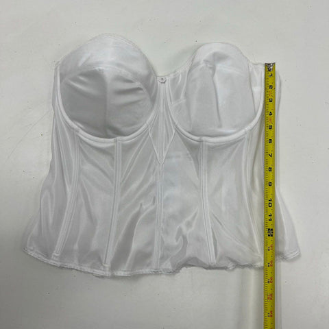 Dominique Women's Bridal Lot Corset 42DD/E Trumpet Slip L Hair Vine White