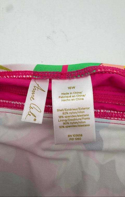 Anne Cole Women's Multicolor Floral Tankini Swimsuit Top Ruched NWT Sz 16W