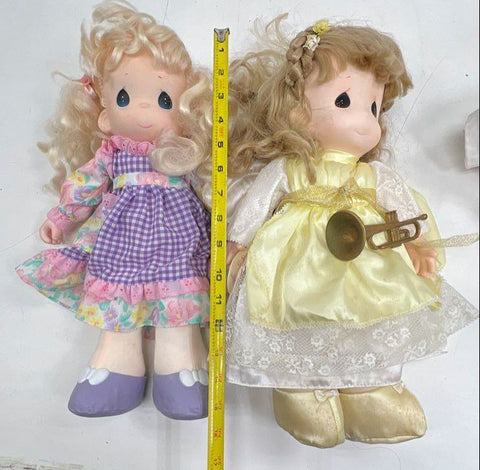 Vintage Precious Moments Dolls Lot of 7 Collectible 12" & 5" Vinyl Cloth