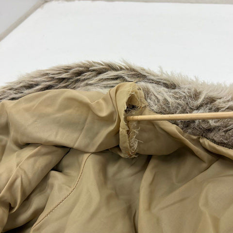 Vintage 80s Blair Gray Taupe Shag Faux Fur Teddy Coat Jacket Women's