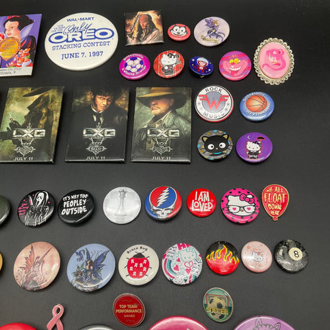 Collectible Pinback Button & Lapel Pin Lot Harry Potter Twilight Grateful Dead