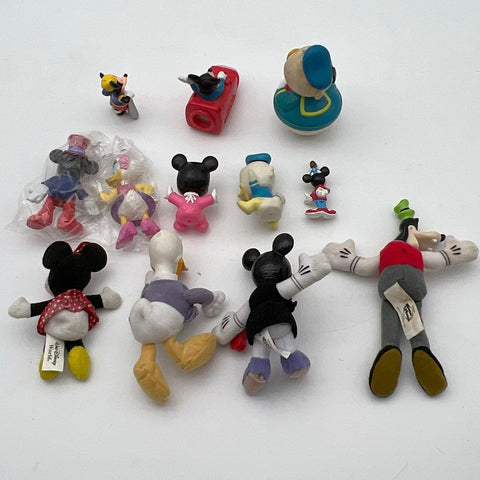 Disney Toy Lot Mickey Mouse Donald Duck Goofy Minnie 12 Pieces Mixed Vintage
