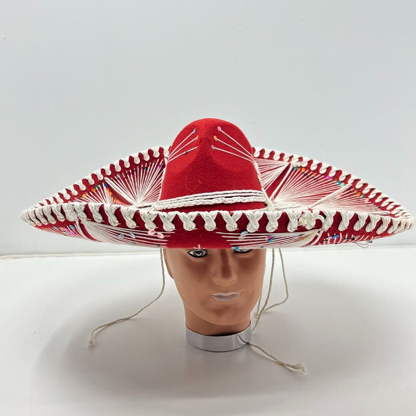 Pigalle Red Sequined Sombrero Made In Mexico