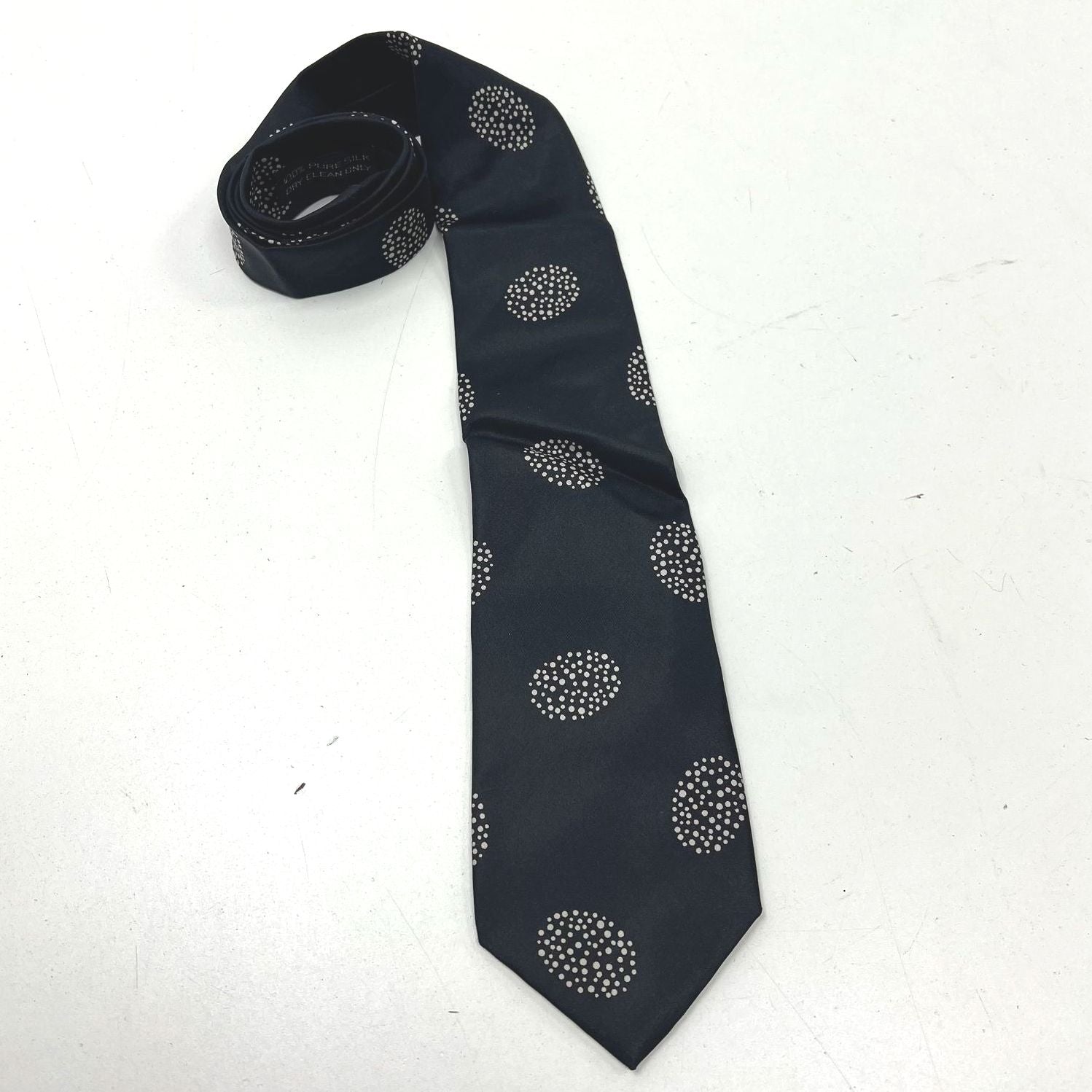 Vintage 90s Giorgio Armani Black Geometric Dot Silk Necktie Men's 3.25"