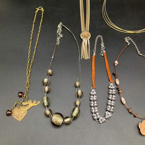 Fashion Costume Jewelry Lot of 9 Necklaces Statement Boho Rhinestone Beaded