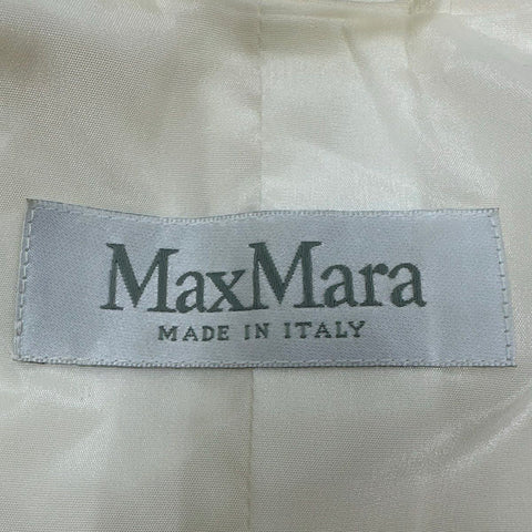 Max Mara Women's Off-White Asymmetrical Zip Peplum Jacket Made in Italy Size 4