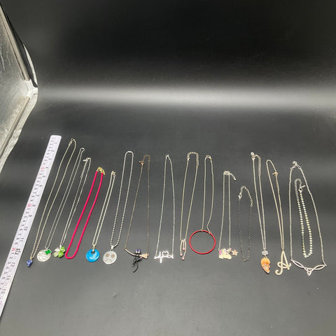 Fashion Costume Jewelry Lot of 15 Necklaces Pendants Best Friend Unicorn Cat