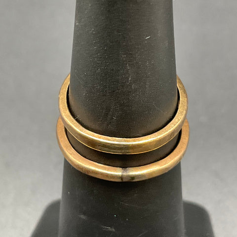 2 Vintage 10K Gold Filled Rings Size 4.75 & 6.25 Tapered Band Stone Lot