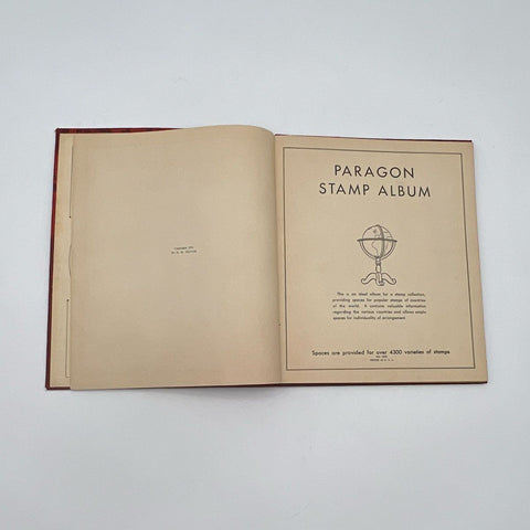 Vintage Paragon Stamp Album 1931 Hardcover Philatelic Collection With Stamps