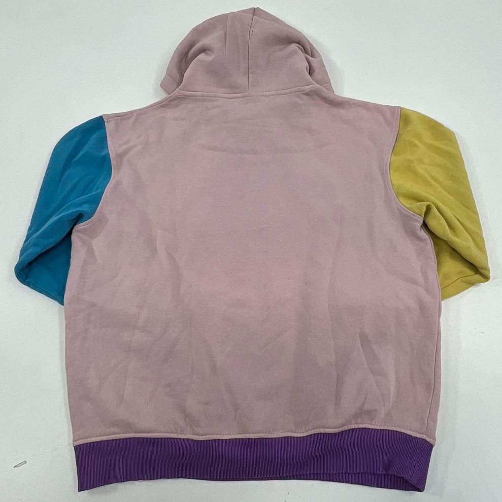 Men's Odd Future Pink Colorblock Pullover Kangaroo Pocket Hoodie - Size Large