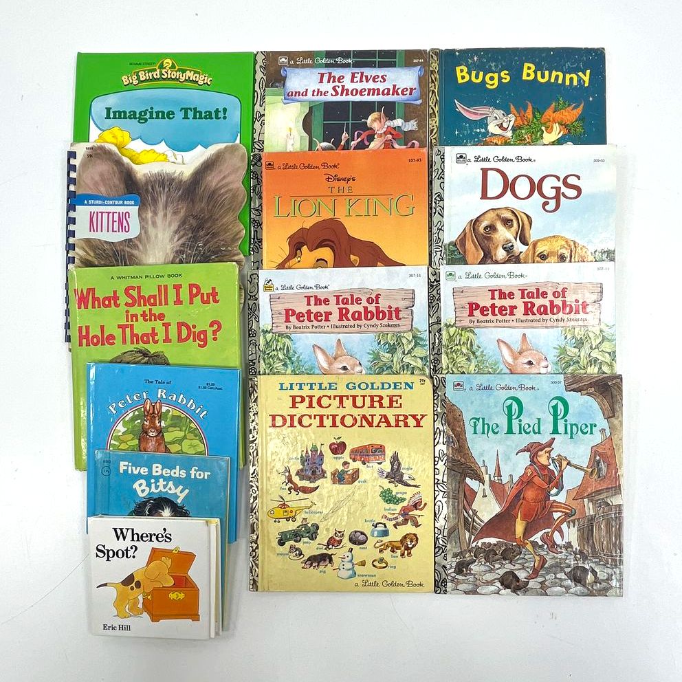 Vintage Little Golden Book Lot of 14 Bugs Bunny Lion King Peter Rabbit 1940s+