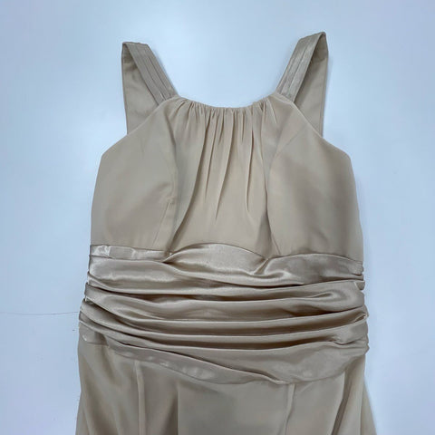 NWT David's Bridal Women's F12732 Dress Gown Champagne Bridesmaid Formal Sz 10