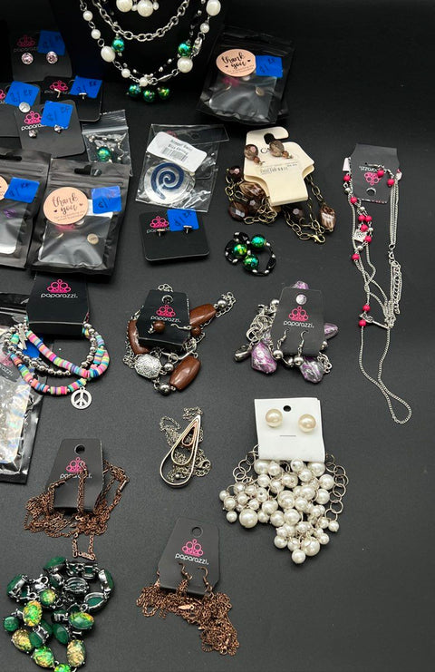 Paparazzi Costume Jewelry Lot of 35 Necklaces Earrings Bracelets Mixed Styles