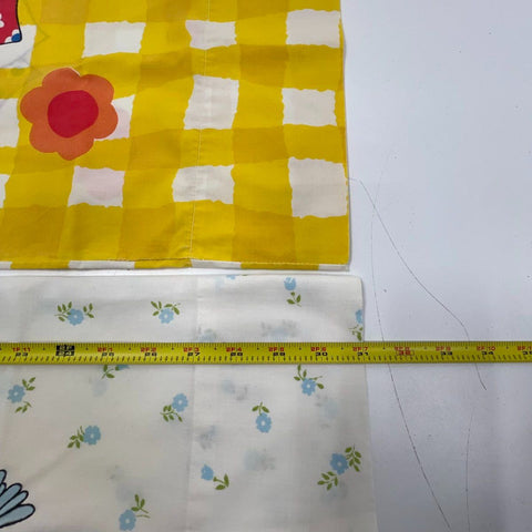 Vintage Raggedy Ann & Andy Pillowcases Set of 2 Bedding 1970s Yellow Floral