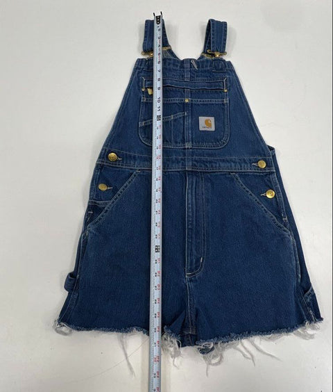 Carhartt Loose Fit Cutoff Denim Overalls Shortalls 104672 DST Sz 28x32