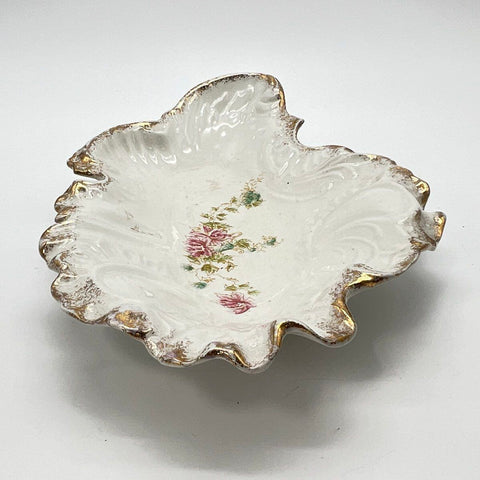 Alvaro Chile Porcelain Serving Dish Scalloped Gold Trim Floral Platter 14"
