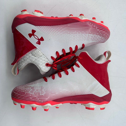 Under Armour Blur Select MC White Red Football Cleats Men's Size 8