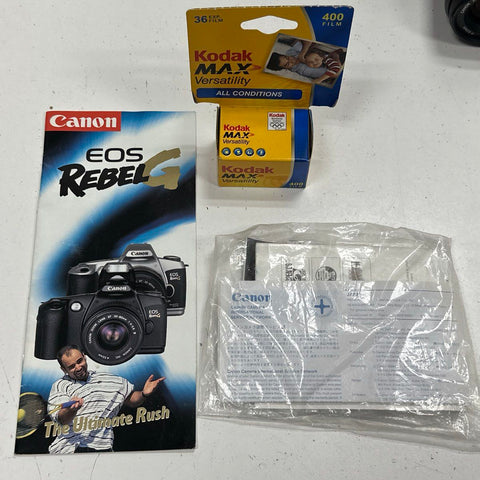 Vintage Canon EOS Rebel G 35mm SLR Film Camera Kit 35-80mm & 28-300mm Lenses