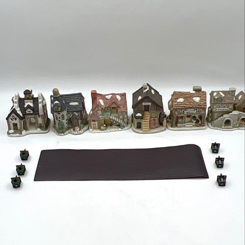 Christmas Village House Lot The Christmas Collectibles Ceramic 6pc With Box
