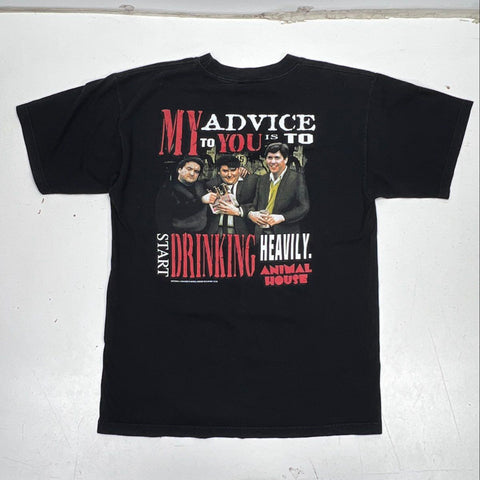 Vintage 90s Animal House Movie T-Shirt Drinking Heavily Quote Made in USA Sz L