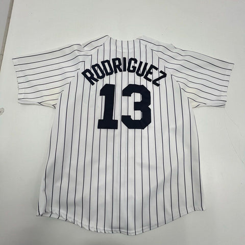 Majestic Mens NY Yankees Rodriguez #13 Pinstripe Baseball Jersey Sz 19" Pit