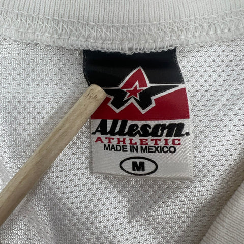 Alleson Athletic White Blue Vintage Y2K Lancers 82 Football Jersey Men's M