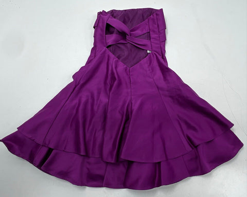 Vintage 90s Jessica McClintock Gunne Sax Women's Purple Strapless Dress Sz 1
