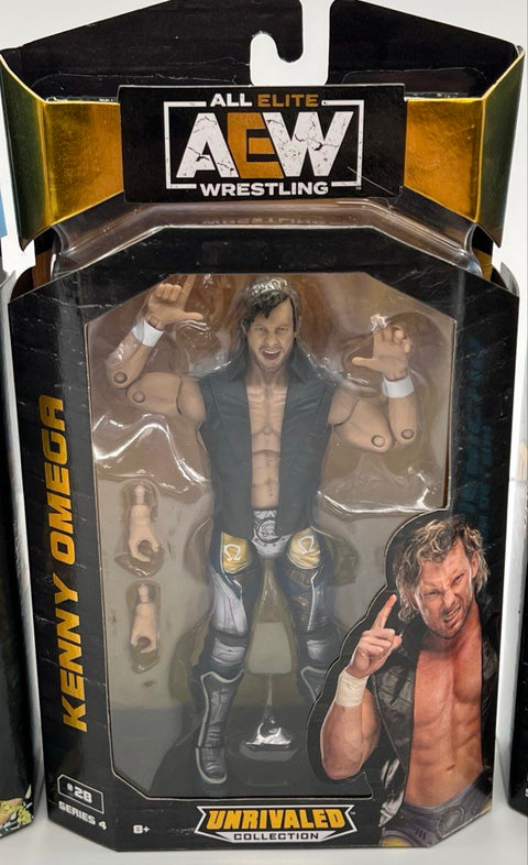 AEW Wrestling Action Figure Lot Kenny Omega Chris Jericho 3 Figures Sealed NIB