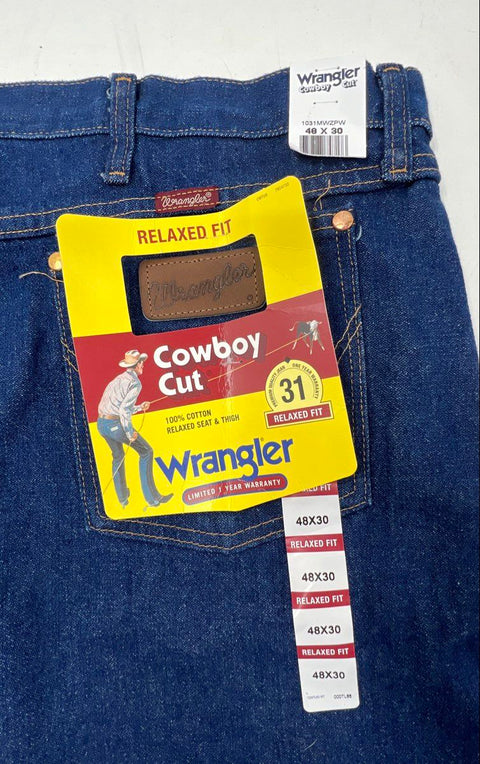 Wrangler Men's Cowboy Cut Relaxed Fit Blue Denim Jeans NWT Sz 48x30