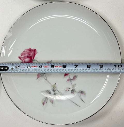 Nasco Rose Bramble Dinner Plate Set 8 Piece Fine China Japan Vintage 10 Inch