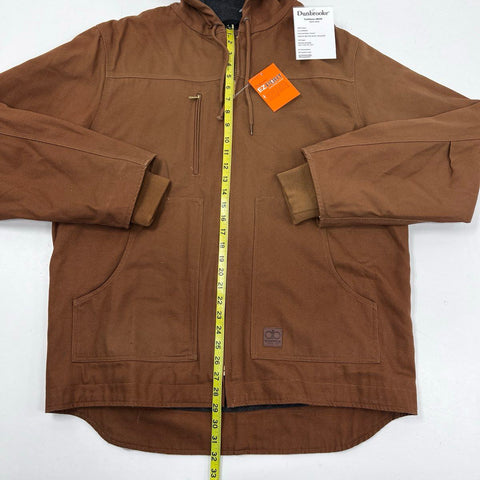 Dunbrooke Men's Trailblazer Hooded Work Jacket Washed Bark Brown NWT Sz L