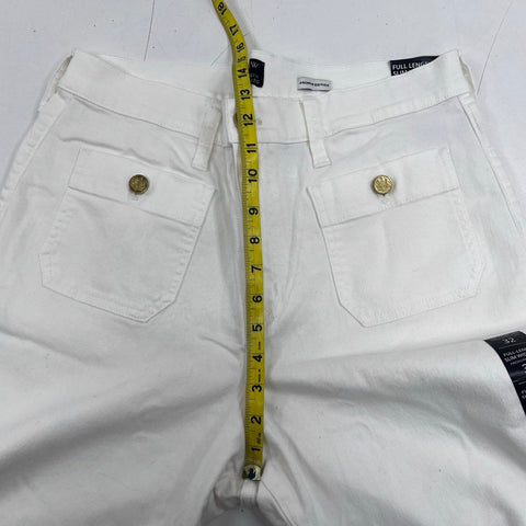 J.Crew Women's White Full Length Slim Wide-Leg Pants Size 32 NWT