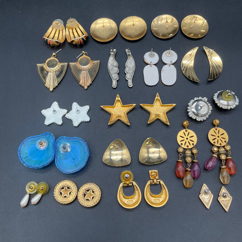 Vintage 80s 90s Costume Jewelry Earrings Lot of 15 Pairs Monet Enamel Retro