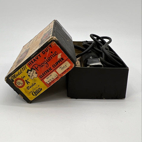 Vintage Oster Progienic Model 111 Heavy Duty Clipper Size 000-1 USA Box